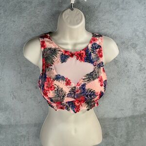 PINK Victoria's Secret Small High Neck Lace Bralette Floral Tropical Print